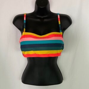 Xhilaration  Multi Color Stripped Bikini Top Size L